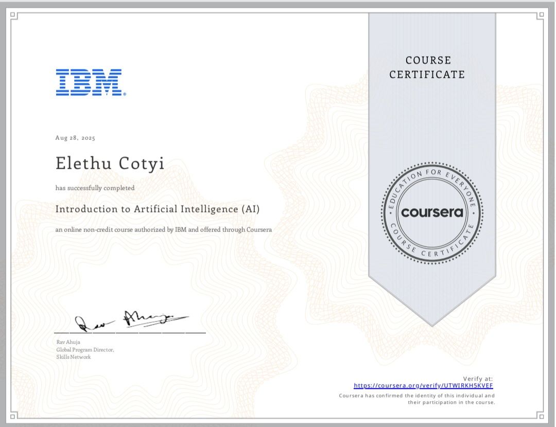 Introduction to Artificial Intelligence Certificate